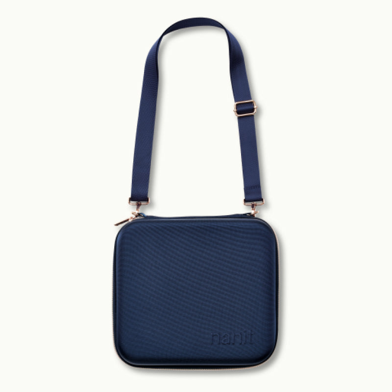 nanit traveling light case with shoulder strap #color_blue oxford