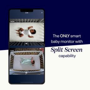 nanit app showing split screen view - the only smart baby monitor with split screen capability