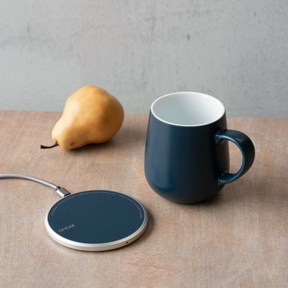 ohom ui blue mug with dual-purpose charging bad